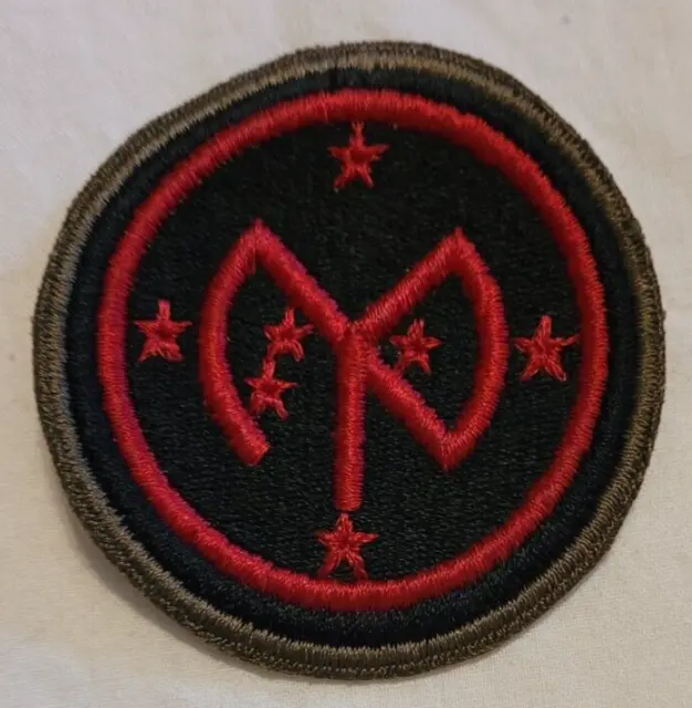 WWII US Army 27th INFANTRY Division OD Border Green-Back Variation Patch