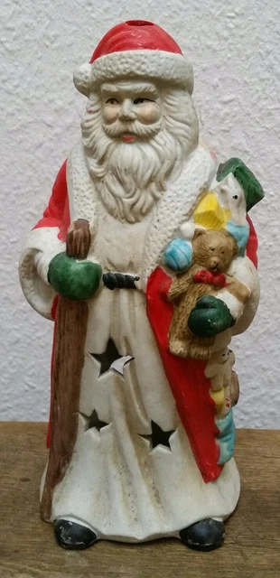 Keramik Teelichthalter Set – Weihnachtsmann & Schneemann, Je 9,8x5,5x7 Cm, Handbemalt