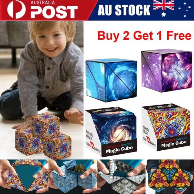 Magnetic Magic Cube Variety Changeable Anti Stress 3D Hand Flip Puzzle Toys Gift
