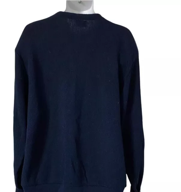 Vintage Izod Lacoste Men's Cardigan Sweater XXL Acrylic V-Neck Navy Blue Grandpa 3
