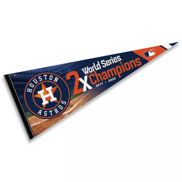 Houston Astros 2 Time Champions MLB 12 in X 30 in Pennant