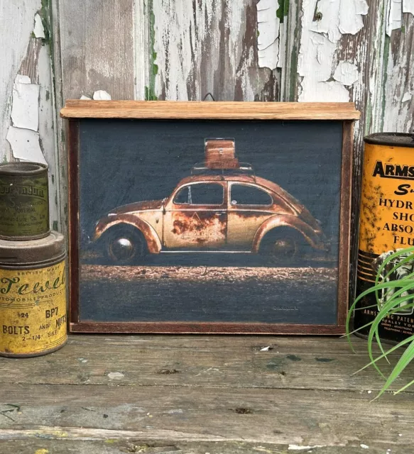 Unique Wooden VW BEETLE Volkswagen Bug Sign Plaque Signage Prop Handcrafted