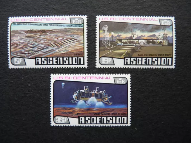 Ascension Island. Bicent. American Revolution. Set Of 3 Stamps Sg 219 -221 Mnh