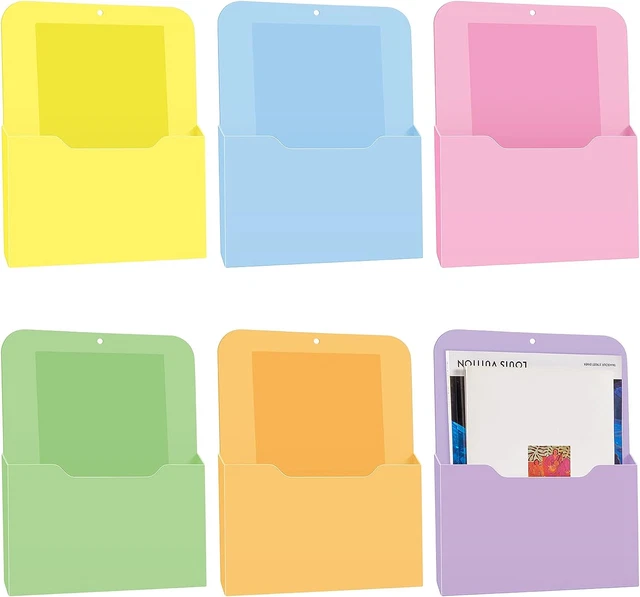 6 Pcs Magnetic Wall File Organizer Magnetic Wall File Holder Refrigerator Wall M