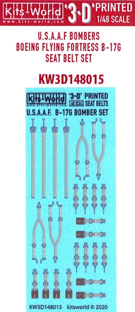 Kits World Decals 1/48 3D SEAT BELT SET for BOEING B-17G FLYING FORTRESS