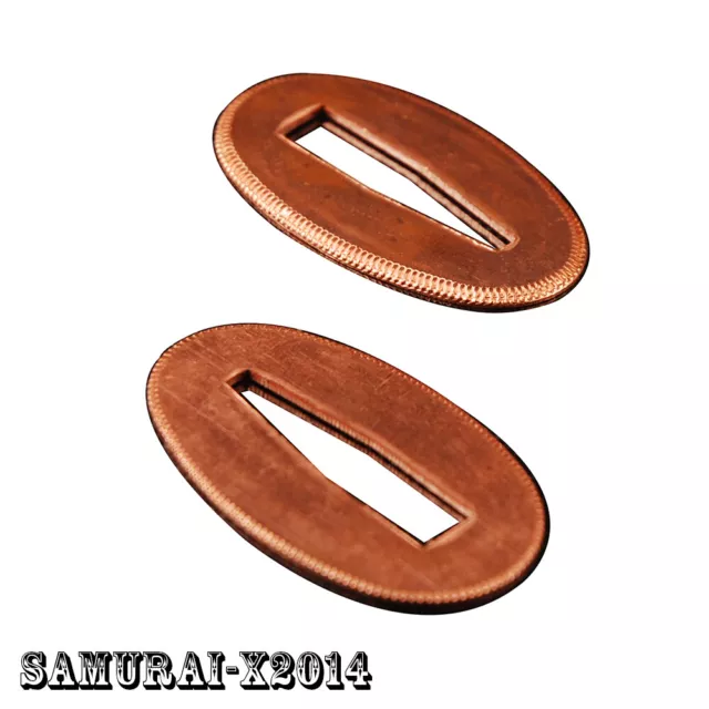 2 pieces Red Copper Seppa for all Japanese Samurai Sword Katana Wakizashi Tanto