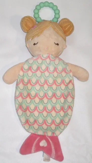 Douglas Baby Mermaid Plush TEETHER Security Blanket Lovey Toy Doll 12"