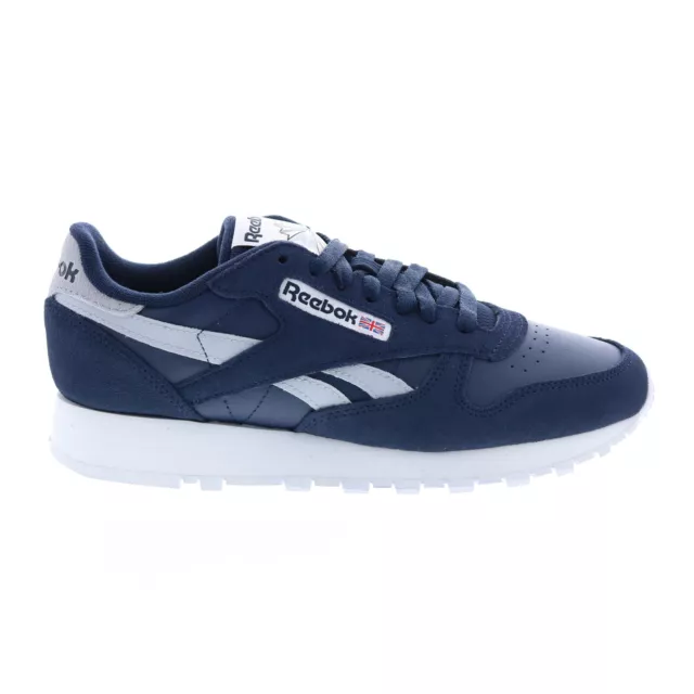 Reebok Classic Leather Mens Blue Suede Lace Up Lifestyle Sneakers Shoes