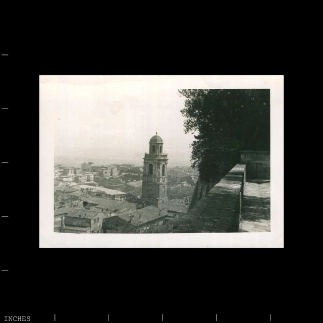 Old Vintage Photo VILLAGE SKYLINE CHURCH CATHEDRAL BELL TOWER