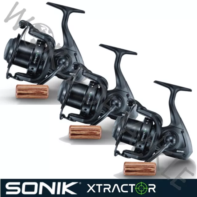 3 x SONIK Xtractor 5000 Reel Mini Big Pit Reel Carp Coarse Pike Fishing Set of 3