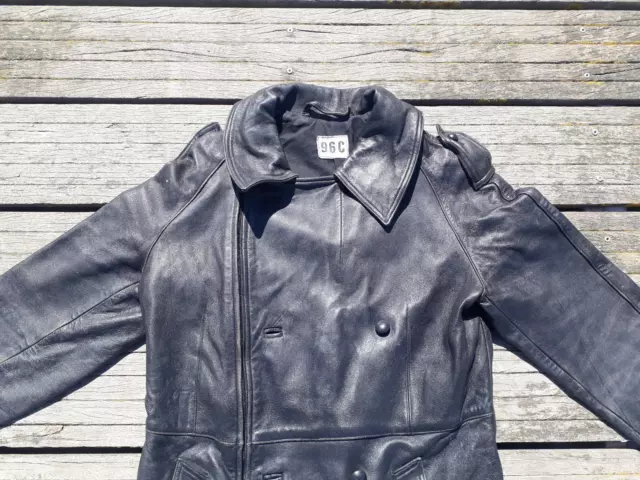 Ancien MANTEAU BLOUSON VESTE MOTO GENDARME ARMEE FRANCAISE Vintage Police Jacket 2