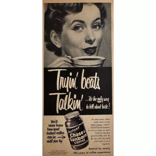 1952 Chase & Sanborn Instant Coffee Print Ad (5/1952): Coffeeshop, Cafe Decor