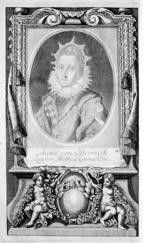 1720 - Anna Di Austria Tyrol Incisione Ritratto Engraving Rotocalco