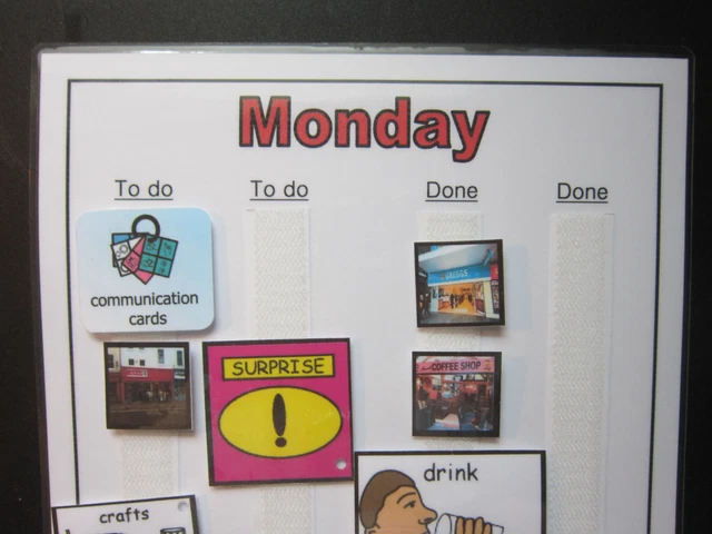 Visual Routune Chart Sen DAILY TIMETABLE ROUTINE CHARTS - ASD Autism Visual Aids ADHD SEN PECS ...