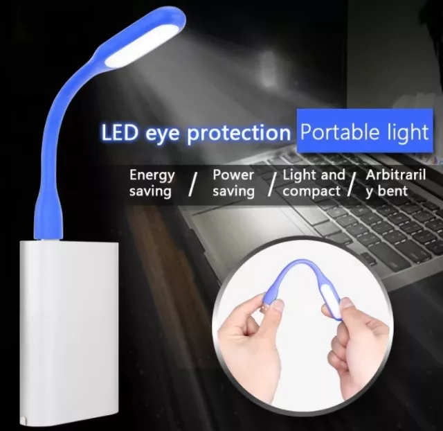 luce led USB flessibile mini lampada per portatile notebook PC lettura notturna 2