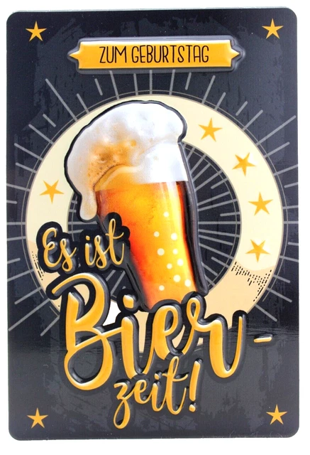 Geburtstagskarte Für Männer Mit Bierfass-Design – Inkl. Goldfolie & Umweltfreundlich