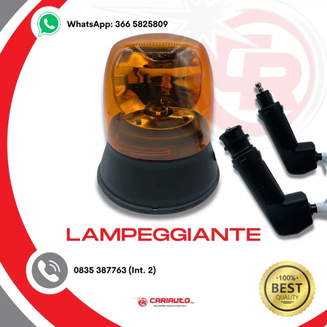 LAMPEGGIANTE FISSO BASE 12/24v Per Trattori Lampada rotante arancione H1  COBO EUR 40,90 - PicClick IT