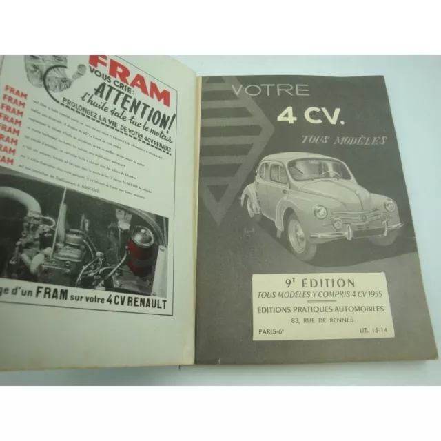 Livre technique - Votre Renault 4CV - Tous modèles 1955 - Ed. Pratiques Automobi 3