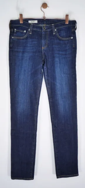 AG Jeans - The Stilt - Cigarette Leg Skinny Jeans in Dark Wash - Size 27