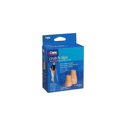 Puntas de muleta Carex base reforzada de metal extra grande banda de rodadura extra 1 par paquete de 2