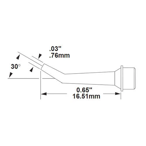 Metcal SMTC-5171 SMTC 500 Ser 30deg/.03inx.65in Bent Conical Cartridge