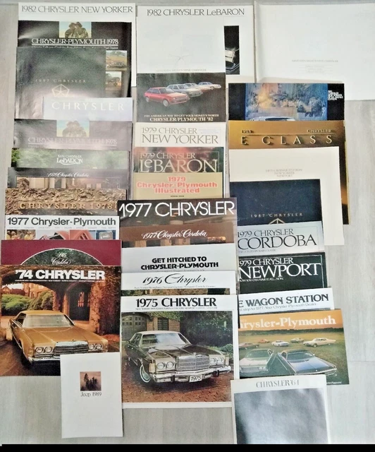 NICE LOT OF 1970'S - 1980's CHRYSLER ORIGINAL DEALER BROCHURES 32 PCS