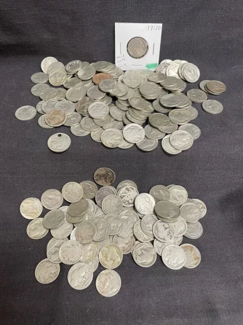 Lot of 200+ Buffalo Nickels -Mixed Condition At Least 100 Dated 100 No Dates