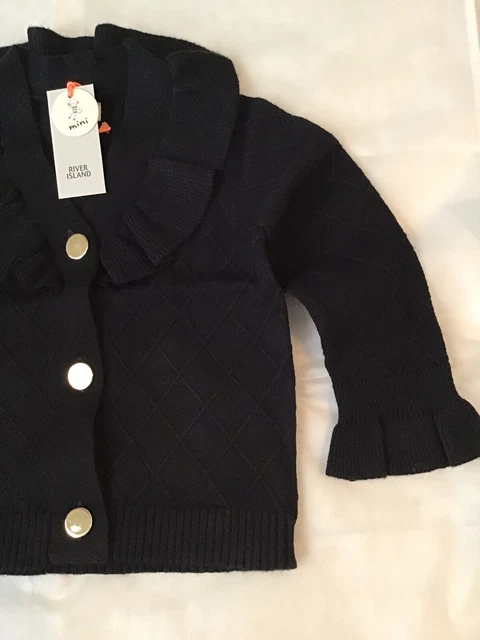 River island mini girls aged 18-24 months black frilly cardigan outfit BNWT 5