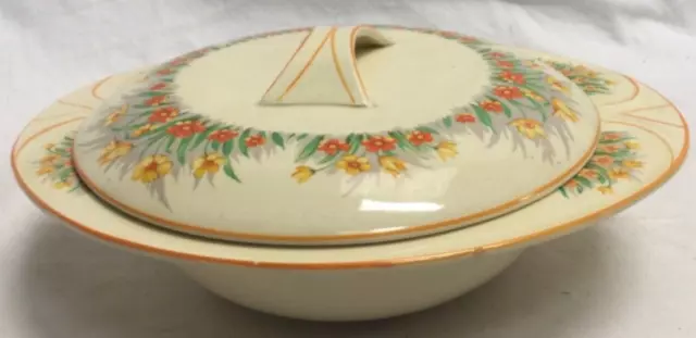 Vintage Tableware Burleigh Ware Vegetable Tureen Art Deco Balmoral Pattern