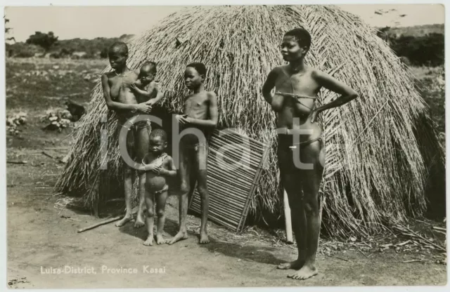 1950ca CONGO BELGE Luisa District KASAI Tribu Bakete NU ETHNIQUE Carte postale