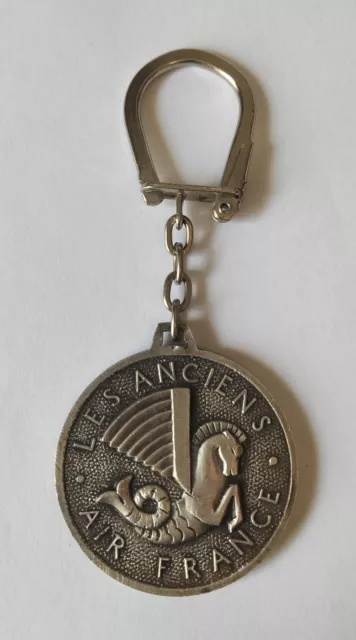 Vintage Porte-Clés Les Anciens Air France Concorde Biplane Keychain