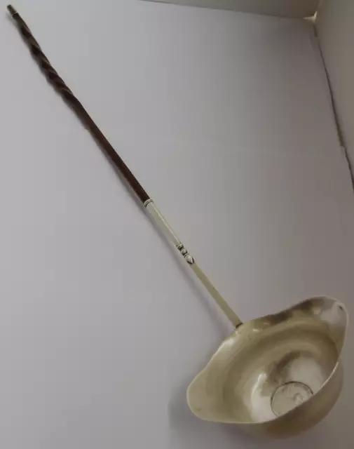 LOVELY LARGE ANTIQUE 18TH CENTURY GEORGIAN c.1770 STERLING SILVER TODDY LADLE