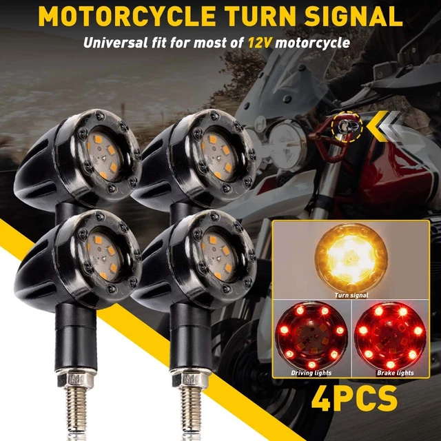4 PCS Motorcycle Bullet LED Front Rear Turn Signals Lights SMD Blinker Indicator