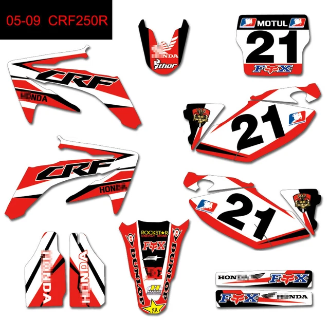 New Team Graphic Kit For Crf250R Crf 250R 2004 2005 2006 2007 2008 2009
