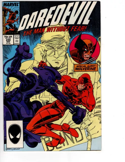Marvel Comics Daredevil #248 Comic Book Guest starring Wolverine! 1987 VF/NM