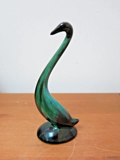 Vintage Blue Mountain Pottery Swan Figurine Goose Heron Bird Long Neck Bird 6"