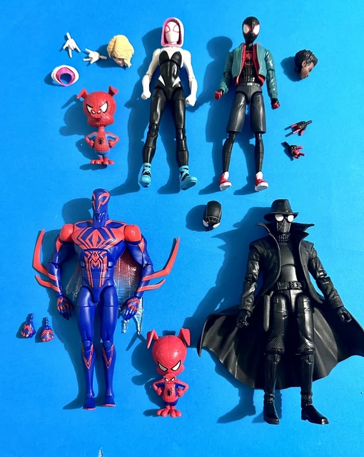Lot 6 Figurines Spider-Man Across The Spider-Verse – 15,2 Cm – Articulées Avec Accessoires – Miles Morales, Spider-Punk, The Spot – Cadeau Marvel