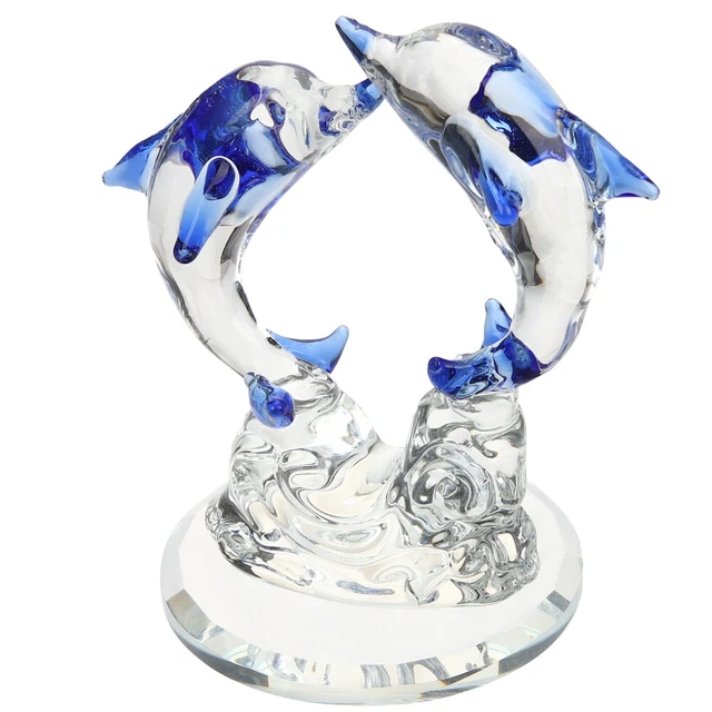 Ornements De Dauphins Figurine D'animal En Verre Dessus De Bureau Unique Décorer