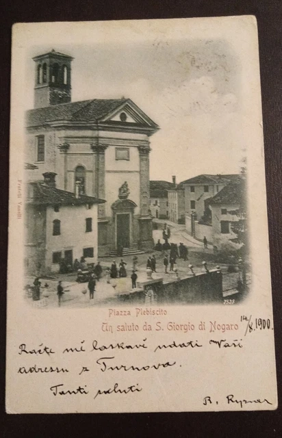 1900 un saluto da San Giorgio di Nogaro (Udine) p.zza Plebiscito