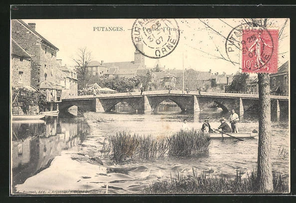 CPA Putanges, Le Pont de l´Orne 1907