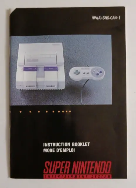 Vintage 1992 Super Nintendo Instruction Booklet English/French