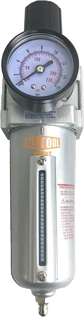 3/4" NPT HEAVY DUTY Compressed Air in Line Filter Regulator Combo Piggyback, Met