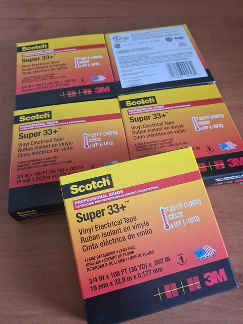 5 x 3M Scotch® Super 33+ nastro isolante elettrico / nastro adesivo - merce nuova