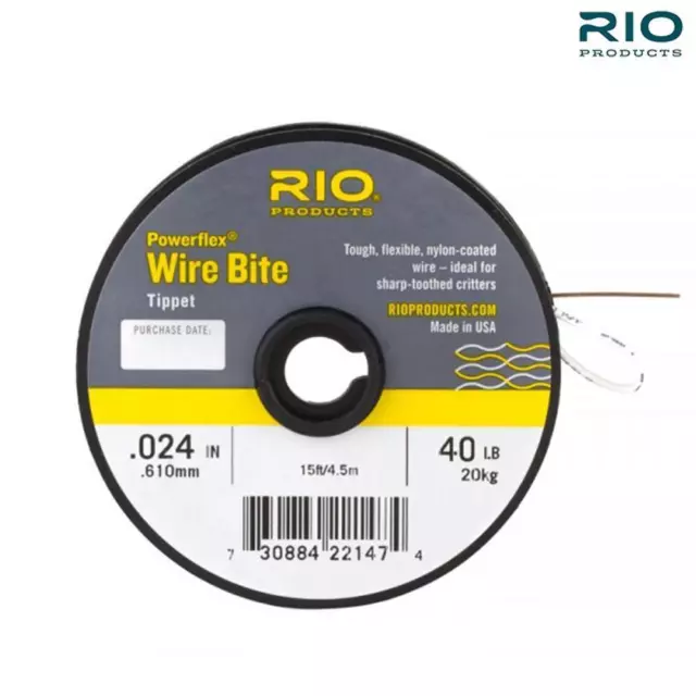 RIO POWERFLEX WIRE BITE TIPPET 15ft - PIKE FLY LEADER