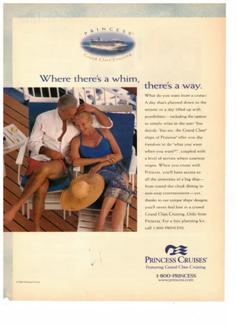 Princess Cruises Where Theres a Whim Theres a Way Grand Class 2006 Print Ad