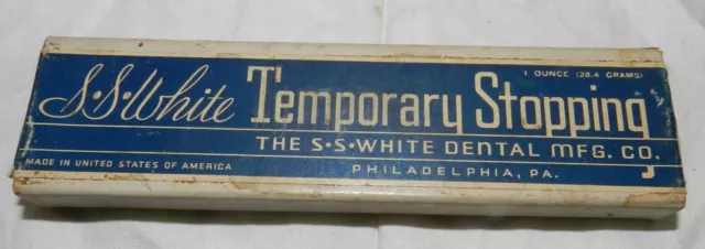 Box of S.S. White Dental Tempory Stopping from old Dentist's Office