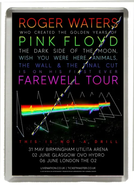 Roger Waters -  Farewell Tour 2023  UK Gigs - Fridge Magnet Large 90 mm x 60 mm