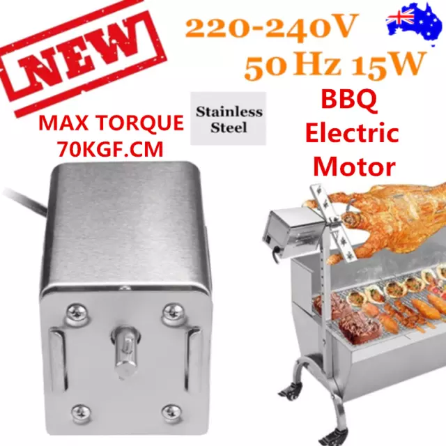 Electric BBQ Rotisserie Motor Spit Stainless Steel BBQ Campfire Motor AU Plug