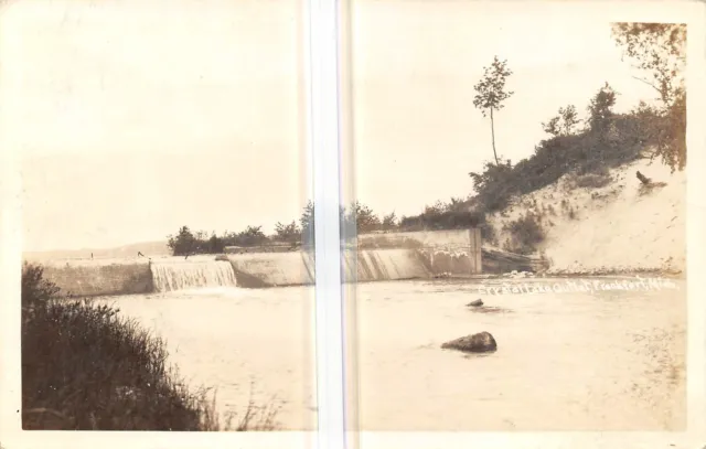 FRANKFORT Michigan RPPC postcard Benzie County Crystal Lake outlet #1