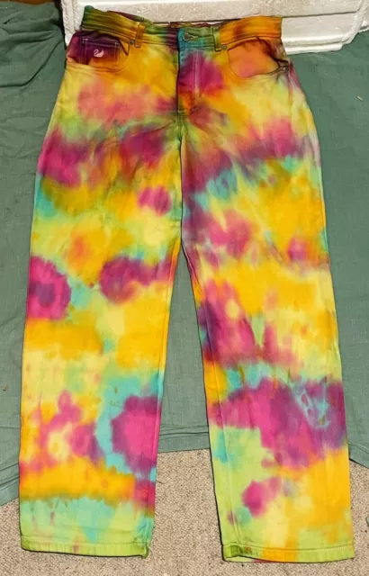 Gloria Vanderbilt Womens Denim Jeans SIZE 12 Tie-Dye MISSY SHORT - EUC